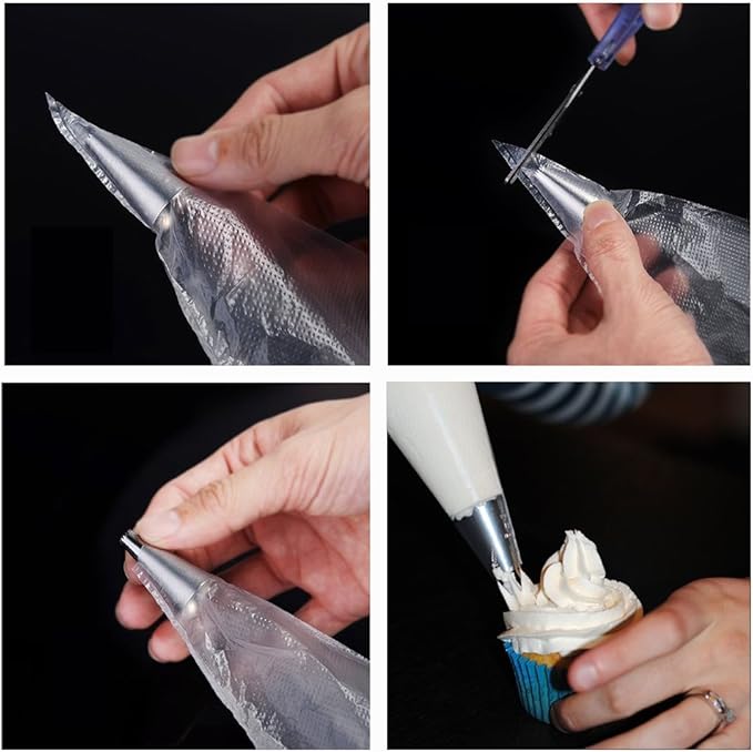ilauke Piping Bags, 100PCS Pastry Bags 12 inch Anti-Burst Piping Bags Disposable Icing Bags for Cupcake/Cream/Frosting/Cookie/Cake Decorating Supplies