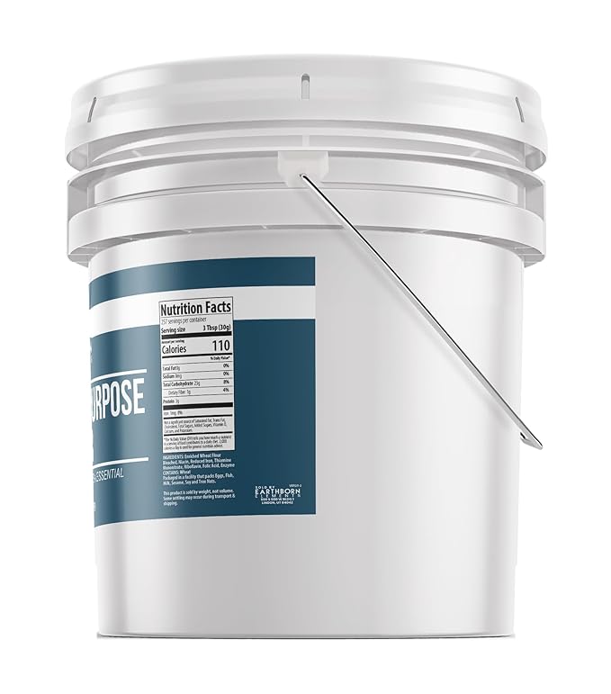 Earthborn Elements All-Purpose Flour, 3.5 Gallon Bucket, Bulk Size, Kitchen Essential, Baking & Cooking