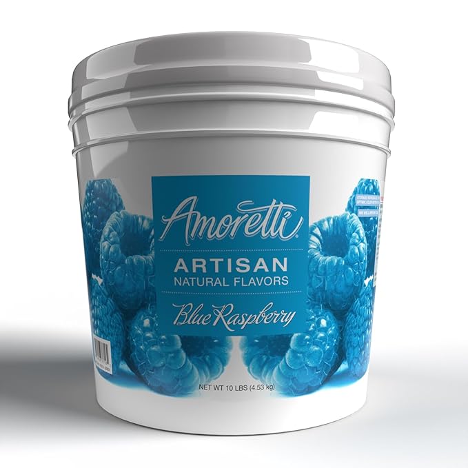 Amoretti - Natural Blue Raspberry Artisan Flavor Paste, 10 lbs, Perfect For Ice Cream, Beverages, Cakes, and more, Preservative Free, Vegan, Gluten Free, No Artificial Sweeteners, Highly Concentrated