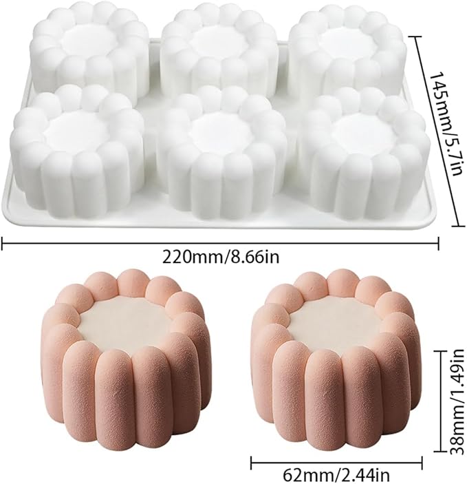 mostsom Silicone Flower Mousse Cake Mold Ice Cream Chocolate Mold Soap 3D Cupcake Bakeware Baking Dish Cake Pan Muffin Mould (A_ Flower)