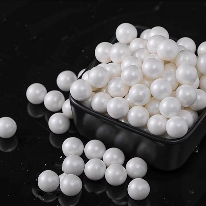 PhilaeEC White Peals 14mm Size Sprinkles for Cake Decoration Edible Candy Baking Cookie Cupcake Toppers Wedding Party Valentines Halloween Christmas Supplies 3.88oz