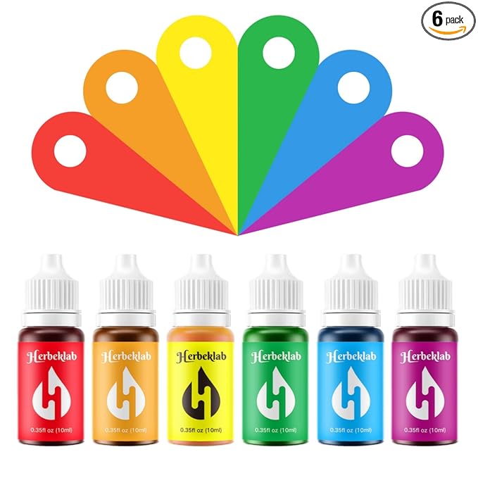 Food Coloring Liquid - 6 Colors x 10 ml Water-Based Concentrated Food Dye for Slime, Baking, Icing, Cake Decorating & Easter Eggs