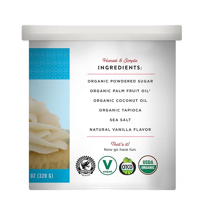 Miss Jones Baking Organic Buttercream Frosting, Perfect for Icing and Decorating, Vegan-Friendly: Vanilla (Pack of 12)