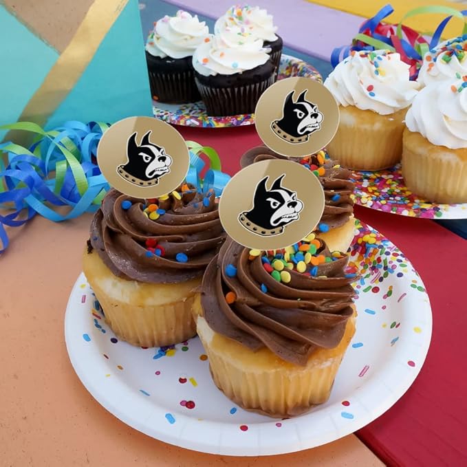 Wofford College Primary Logo Cupcake Picks Toppers Decoration Set of 6