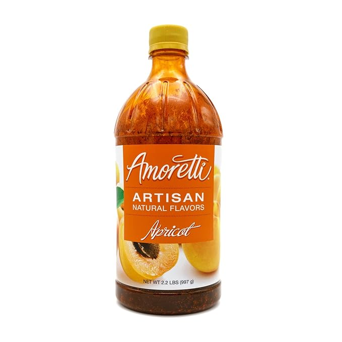 Amoretti - Natural Apricot Artisan Flavor Paste, 2.2 lbs, Perfect For Ice Cream, Beverages, Cakes, and more, Preservative Free, Vegan, Gluten Free, No Artificial Sweeteners, Highly Concentrated