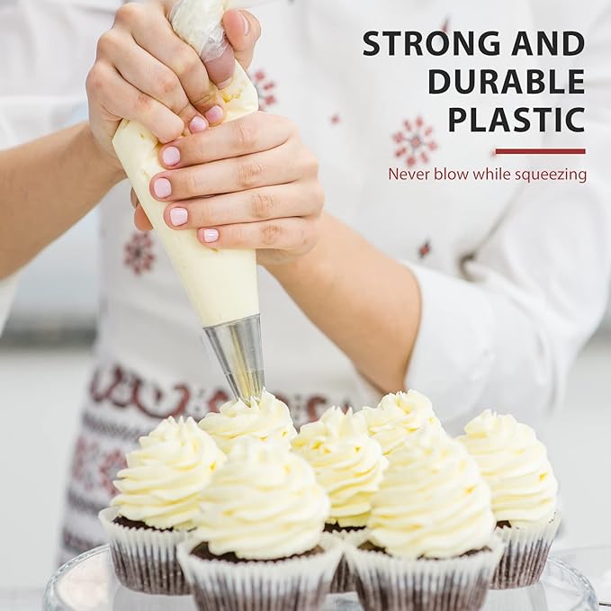 200pcs Disposable Small Piping Bags 8 inch, Mini Piping Bags, Pastry Piping Bags for Cream Frosting, Icing Bags for Cake and Dessert Decorations