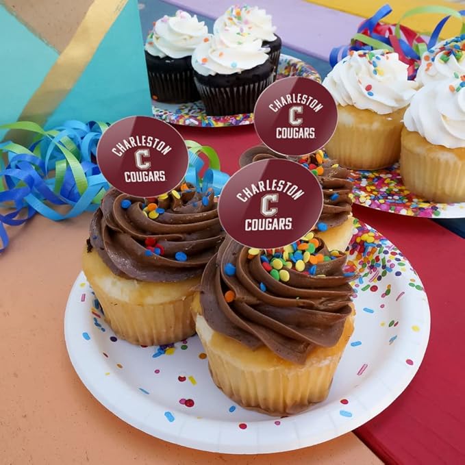 GRAPHICS & MORE College of Charleston Official Logo Cupcake Picks Toppers Decoration Set of 6