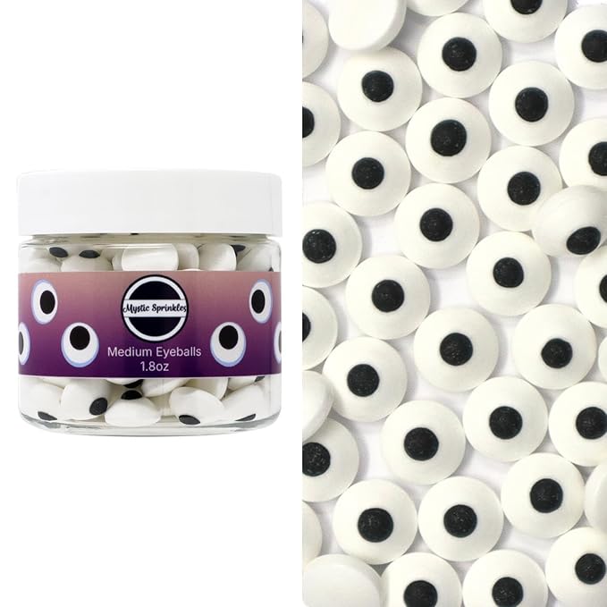 Mystic Sprinkles Halloween Candy Shape Sprinkles (Medium Eyeballs, 2oz Jars)