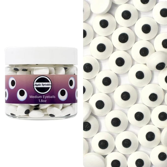 Mystic Sprinkles Halloween Candy Shape Sprinkles (Medium Eyeballs, 2oz Jars)
