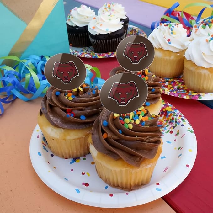 Brown University Primary Logo Cupcake Picks Toppers Decoration Set of 6