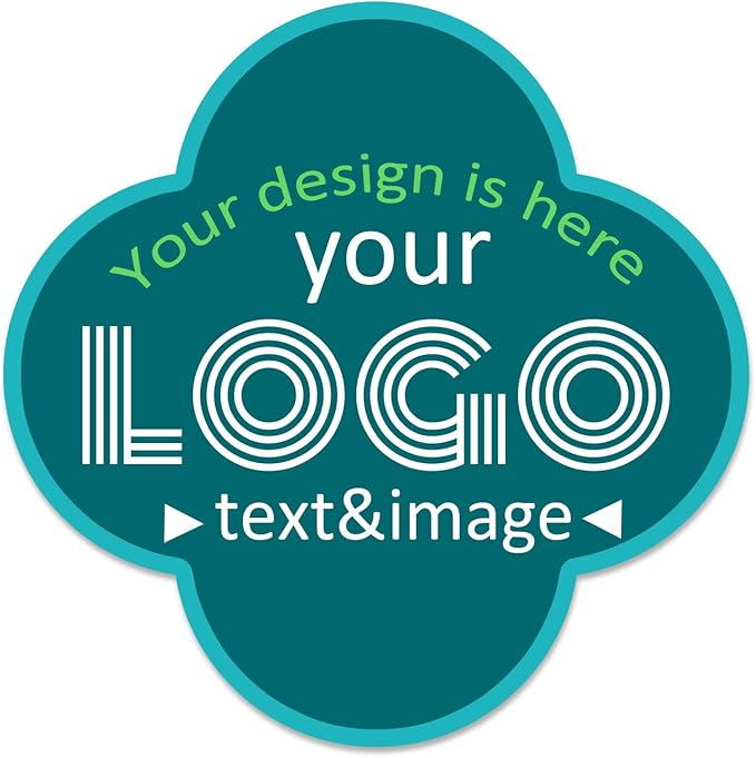 Custom Labels Stickers Personalized Business Logo Label, Self-Adhesive Jar Stickers, Organization Labels, Waterprof or not, Circle Shape, Multiple Sizes, from 30 to 1000pcs (Four-Leaf Clover)