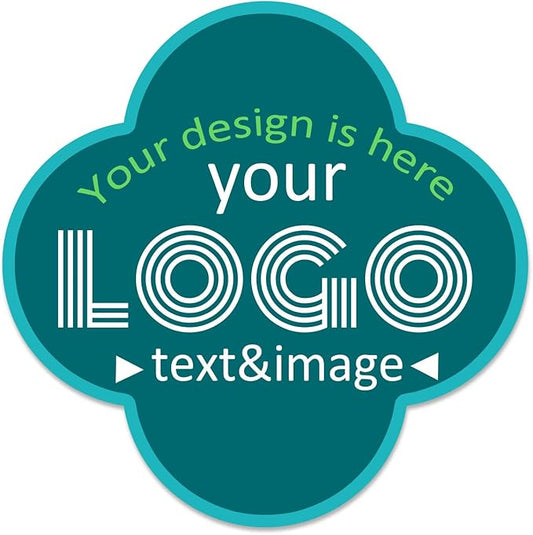 Custom Labels Stickers Personalized Business Logo Label, Self-Adhesive Jar Stickers, Organization Labels, Waterprof or not, Circle Shape, Multiple Sizes, from 30 to 1000pcs (Four-Leaf Clover)