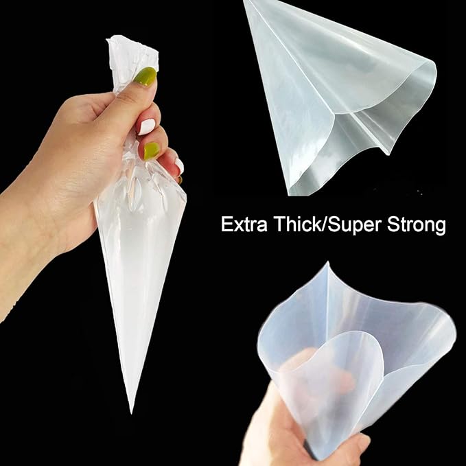 Piping Bags Disposable-100Pcs 12Inch Pastry Bags for Royal Icing and Cake Decorating-Thickened,Non-slip for all Your Frosting Piping Needs,Cakance