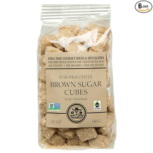 Pure Brown Sugar Cubes , All-Natural Gourmet Sweetener for Coffee, Tea, and Baking , 12 Oz Bag (Pack of 1)