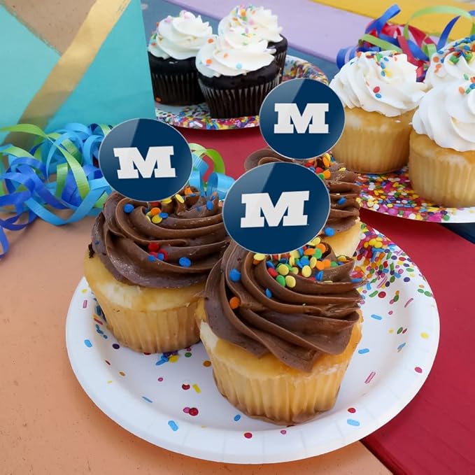 Millikin University Primary Logo Cupcake Picks Toppers Decoration Set of 6
