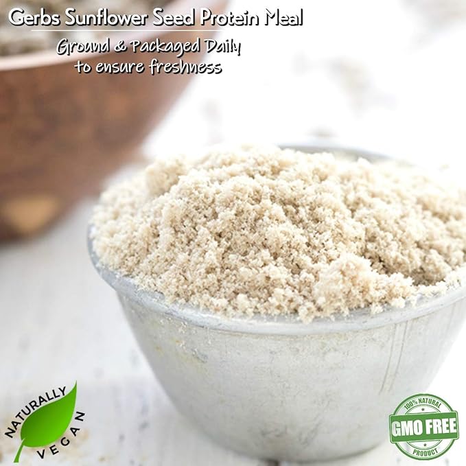 Gerbs Sunflower Seed Meal 4 lbs. - Finely Ground, No Artificial Additives, Resealable Bag - Rich, Earthy Texture for Baking & Blending - Allergen-Aware Practices