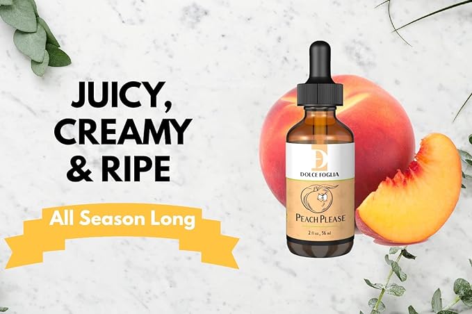 Dolce Flav Peach Extract – 8 Ounce Oil-Soluble Kosher, Sugar-Free, Concentrated Juicy Peach Flavoring for Baking, Chocolates & Desserts