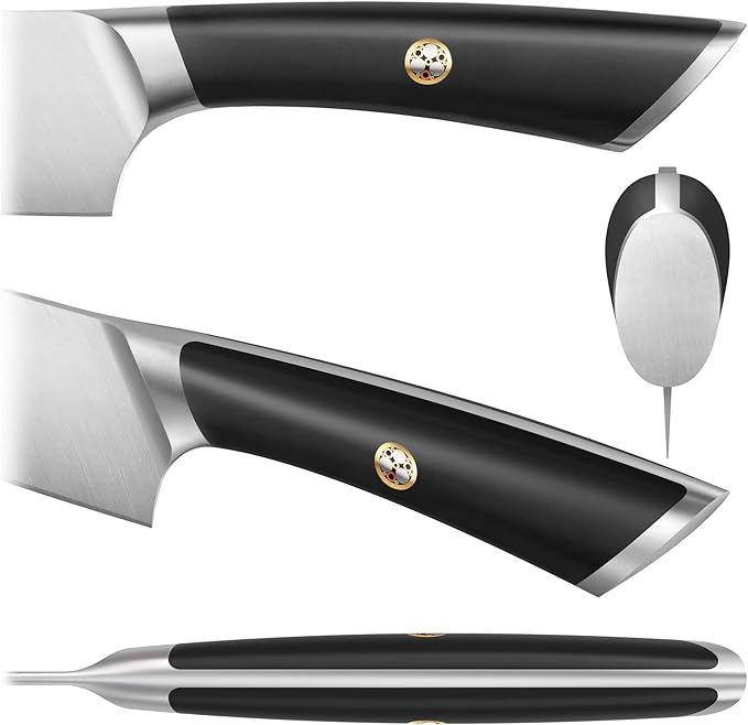 Cangshan ELBERT Series German Steel Forged Cleaver Knife Block Sets, Acacia (3-Piece, Black)