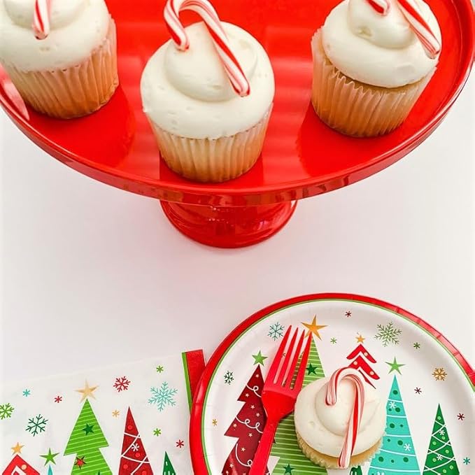 Sprinkles & Confetti 11" Red Cake Stand – Premium Melamine Dessert Display for Weddings, Valentine’s Day, Christmas & Holiday Parties | Elegant Reusable Serving Tray for Cakes & Treats