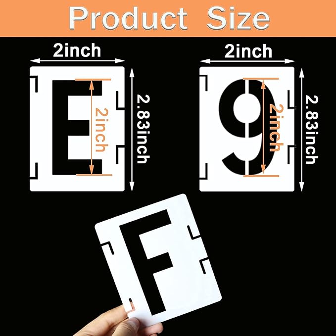 YEAJON 2 Inch Letter Stencils Symbol Numbers Craft Stencils, 42 Pcs Reusable Alphabet Templates Interlocking Stencil Kit for Painting on Wood, Wall, Fabric, Rock, Chalkboard, Sign, DIY Art Projects
