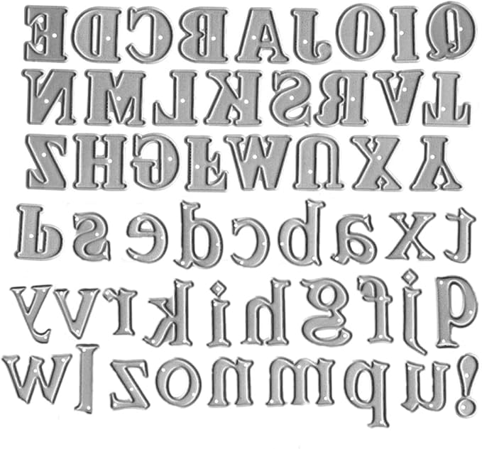 Capital 26 Alphabet Cutting Dies, Lowercase 26 Letters Die Cuts Metal Embossing Stencils Template Mould for Card Scrapbooking and DIY Craft Album Paper Card Decor