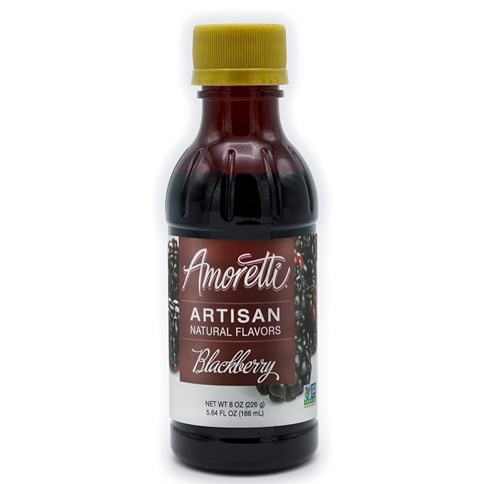 Amoretti - Natural Blackberry Artisan Flavor Paste, 8 oz, Perfect For Ice Cream, Beverages, Cakes, and more, Preservative Free, Vegan, Gluten Free, No Artificial Sweeteners, Highly Concentrated