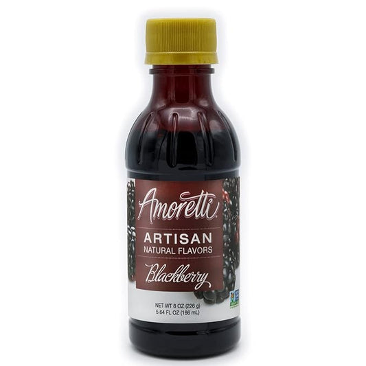 Amoretti - Natural Blackberry Artisan Flavor Paste, 8 oz, Perfect For Ice Cream, Beverages, Cakes, and more, Preservative Free, Vegan, Gluten Free, No Artificial Sweeteners, Highly Concentrated