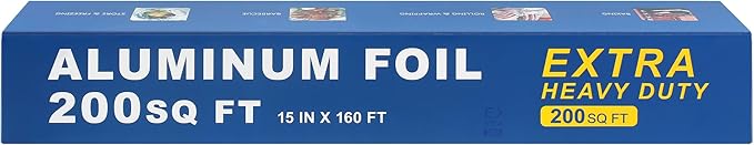 Superior Extra Heavy Duty Grilling Aluminum Foil 200 SQ FT(15 In Wide) with About 30% Thicker More Than Regular Heavy Duty Tin Foil