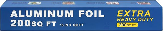 Superior Extra Heavy Duty Grilling Aluminum Foil 200 SQ FT(15 In Wide) with About 30% Thicker More Than Regular Heavy Duty Tin Foil