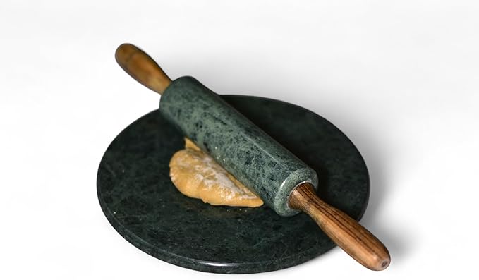 Rolling Pin for Baking (green chakla, 10x10 inches)