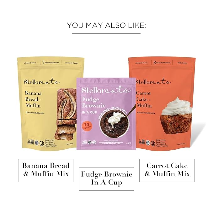 Stellar Eats Grain-Free Coffee Cake Baking Mix | Gluten-Free, Dairy-Free, Plant-Based, Paleo-Friendly, Naturally Sweetened with Date Sugar, Certified Kosher | Almond Flour-Based | 2 Pack