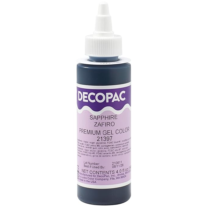 Sapphire Trend Premium Gel Color Cake Decorations, Bue Food Coloring - Blue Gel Color - 4 Fl Oz