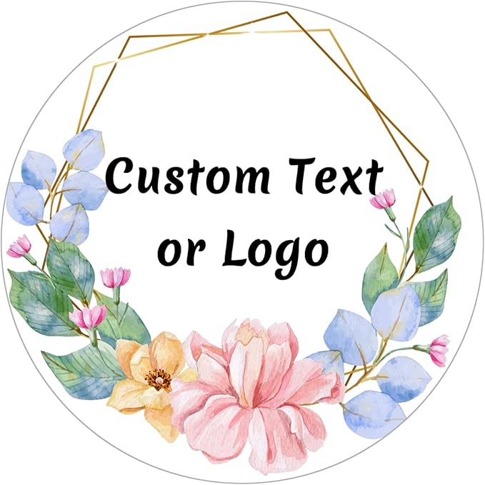 JOVELLO Personalized Custom Stickers - 60-1000 PCS Circle Custom Labels for Business, Logo, Office, Parties, etc (Labels Stickers-16)
