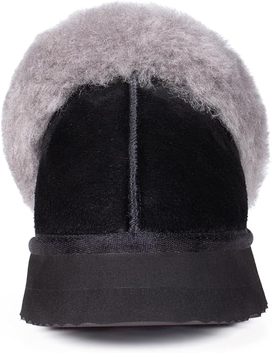 Parfeying Women's Sheepskin House Slippers Indoor Outdoor Shearling Shoes for Women