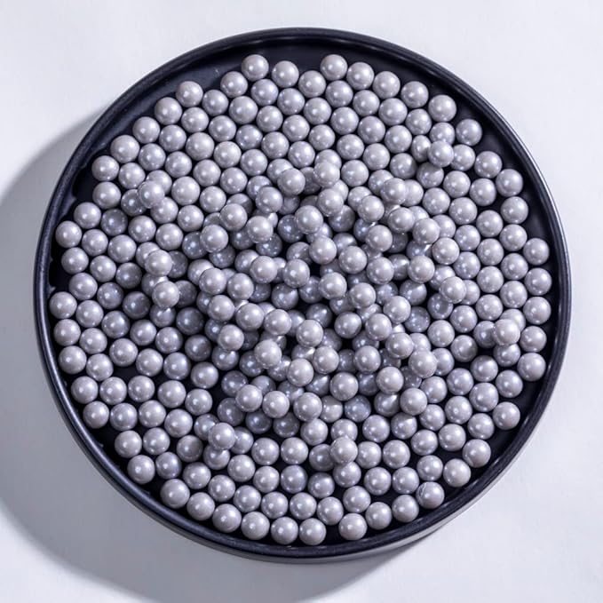 Grey Sprinkles Edible Pearls,Cake Sprinkles 130g 4.6OZ,Cookie Sprinkles,Sugar Pearl, Edible Candy Pearls for Cake Cupcake Decorationg (7mm-Gray)