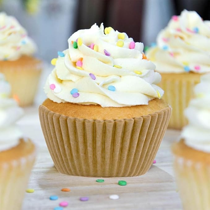 1000 Counts Heavy Duty Standard Natural Cupcake Liners Paper Cupcake Wrappers Bulk Cup Cake Cases 2 inches Baking Paper Cups for Baking Candy Cooking (Natural, 2 inches)