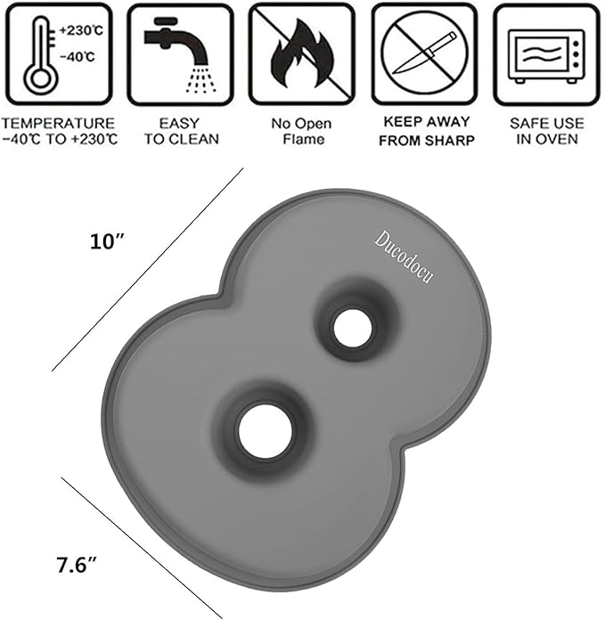 Ducodocu Silicone Number Cake Pan Large 3D Number Cake Mold Baking Forms Novel Cake Tins DIY Baking Mold for 2/20th Birthday Wedding Anniversary 10 inch Number of 1&8, 2 Pack