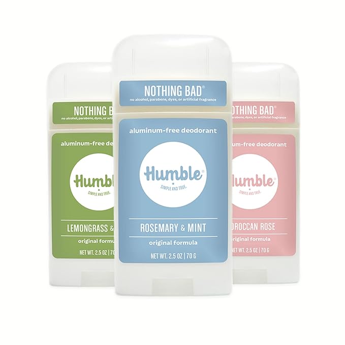 HUMBLE BRANDS Original Formula Aluminum-free Deodorant. Long Lasting Odor Control with Baking Soda and Essential Oils, Spring Awakening, 3-Pack