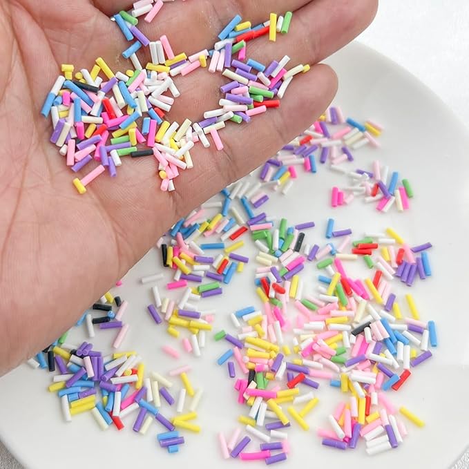 150g Fake Sprinkles Resin Sprinkles Clay Sprinkles Fake Candy Sprinkles Polymer Sprinkles Polymer Clay Slices for Resin Nail Slime Scrapbook DIY Art Crafts Making(244-light Purple)