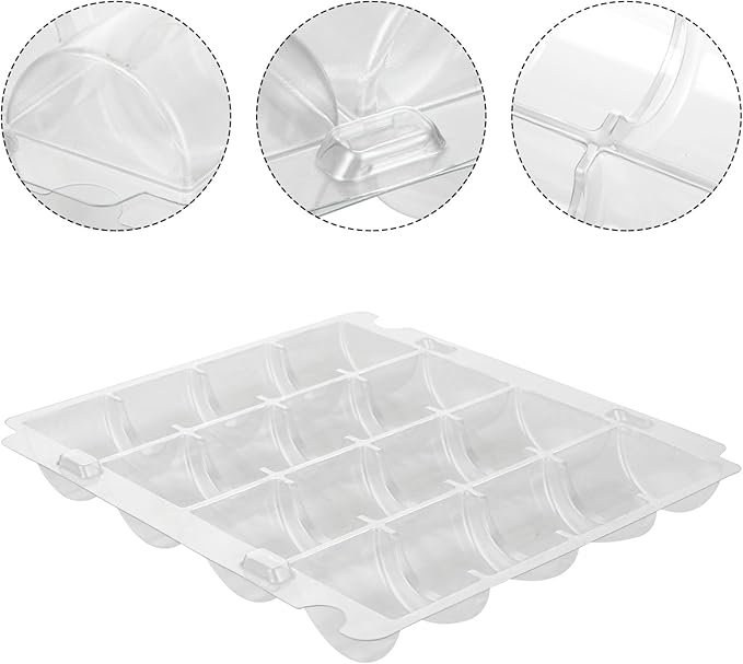 30PCS Macaron Boxes 16 Count Clear Macaron Box Plastic Macaron Container for Macaron Packaging, Cookie, Bakery, Wedding, Party