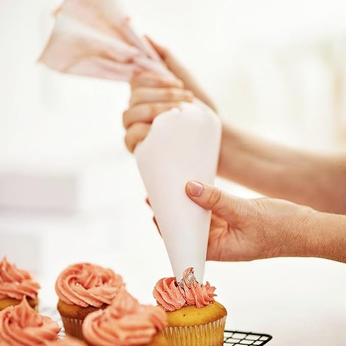 4PCS Reusable Piping Bag,White Cotton Pastry Bags Reusable, Hanging Big Pipings Bags, Used to Decorate Various Cake Cookies, Cream Puff, Ice Cream, Donut Filling, 4 Size