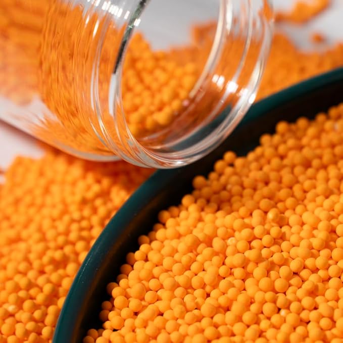 Sprinkles,Orange Edible Pearl Sprinkles for Cake Decorations, Baking, Ice Cream, Cookies, Cupcake Topper Edible Pearls Sprinkles - 2mm Matte White Sugar Pearls for Cake Decorating 130g/4.6oz1 Bottle (2mm orange)