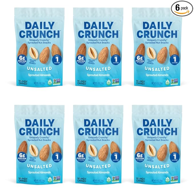 Daily Crunch, Zero Seed Oils, Gluten Free, 4oz (6 Pack, Original Sprouted)