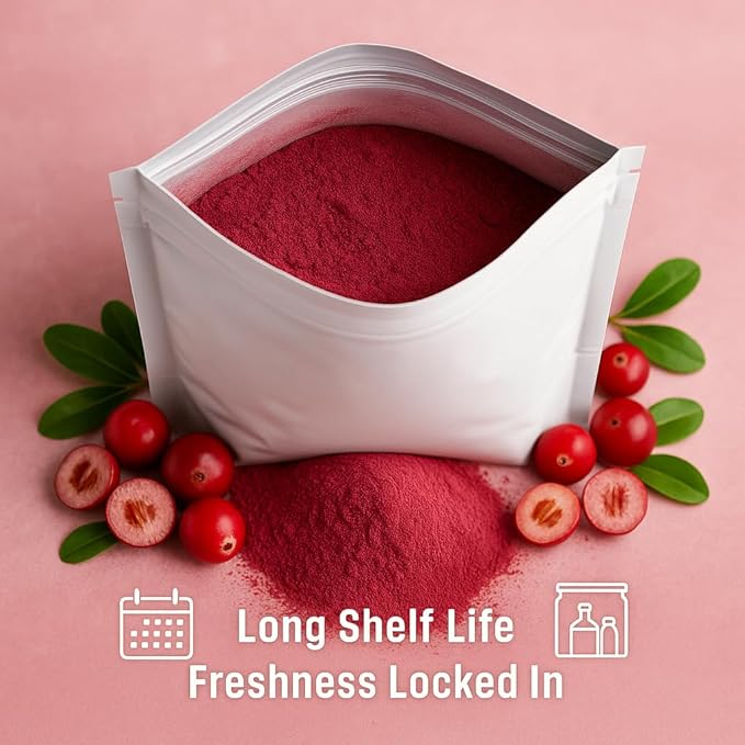 Confect Cranberry Powder | Pure & Natural Fruit Powder for Smoothies, Baking, Beverages, Juices, Tea & DIY Recipes | Vegan, Gluten-Free, No Added Sugar – 100g