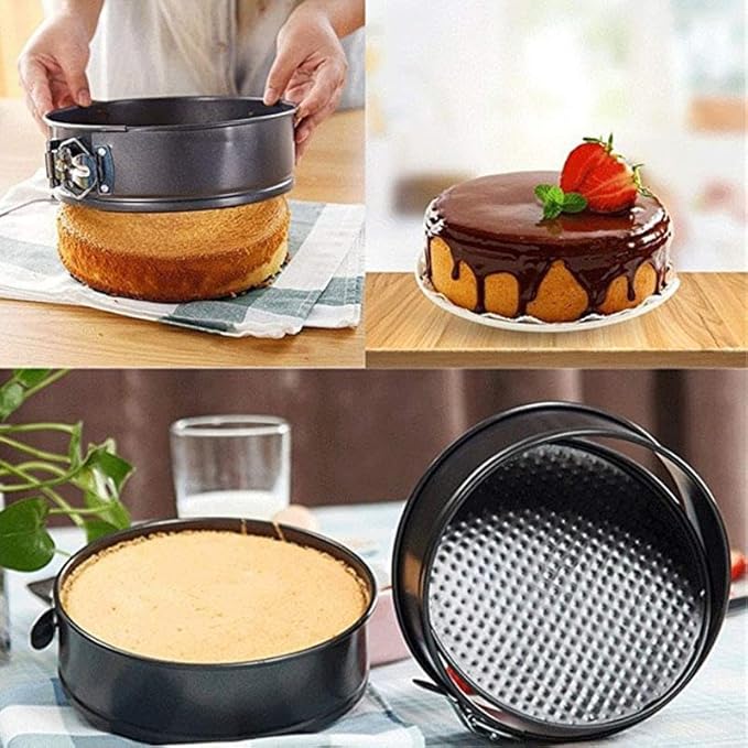 Kitchen Tool Cake Baking Supplies Non-stick Removable Bottom Springform Cake Pan Tin Baking Heart Cake Mold Leak proof and high temperature resistant Square roud Heart cake Pans Set of 3