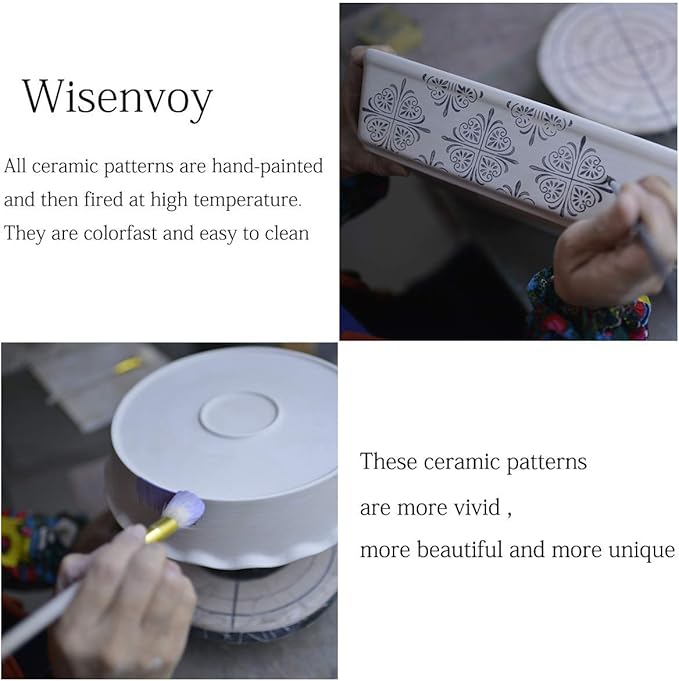Wisenvoy Pie Pan Ceramic Pie Dish Pie Plate Porcelain Deep Dish Pie Pan Non-Stick Pie Pans