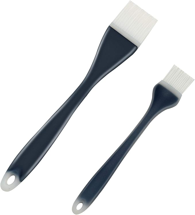 Silicone Basting Brush for Cooking, BBQ Pastry and Oil Brush, Turkey Baster, Barbecue Utensil for Grilling Marinating Desserts Baking, Heat Resistant Dishwasher Safe, Set of 2