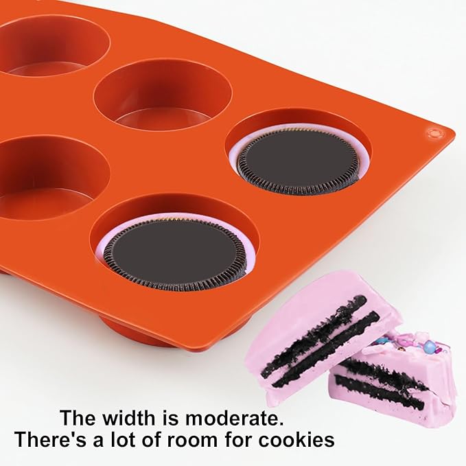 Palksky (3 Pcs) Round Cylinder Candy Mold/Chocolate Cover Cookie Mold for Sandwich Cookies Muffin Cupcake Brownie Cake Pudding Jello(Random Color)