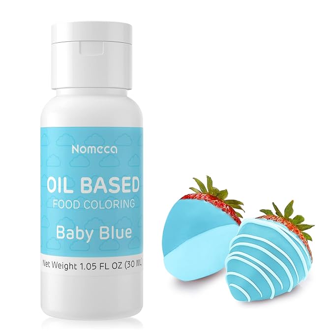 Oil Based Food Coloring for Chocolate - 30 Milliliters Upgraded Light Blue Oil Food Color for Baking Cake Decorating, Edible Food Dye for Candy Melts Cookies Easter Egg Icing Fondant Meringues