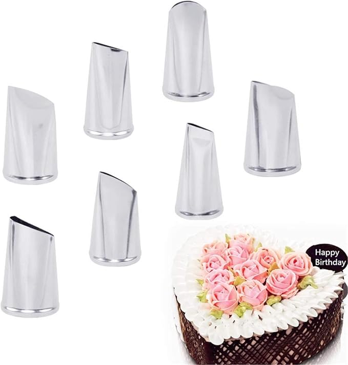 Cake Decorating Tool Kit, 7pcs Stainless Steel Icing Piping Nozzle Tips, 4pcs Cake Flower Nail and 1 Flower Lifters for Cake Fondant Cupcake